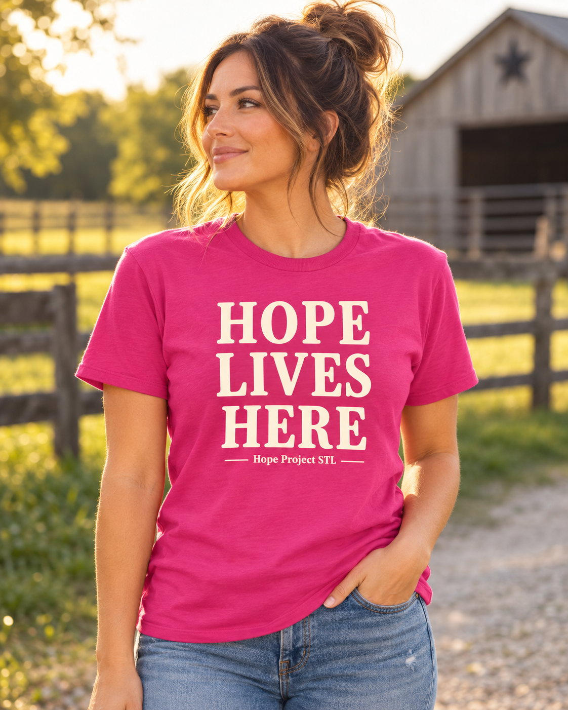 Hope Lives Here Unisex Soft style Tee | Hope Project STL