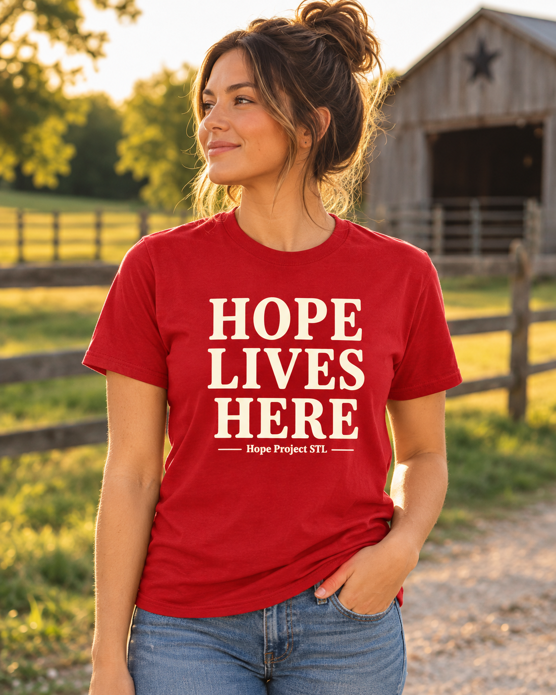 Hope Lives Here Unisex Soft style Tee | Hope Project STL