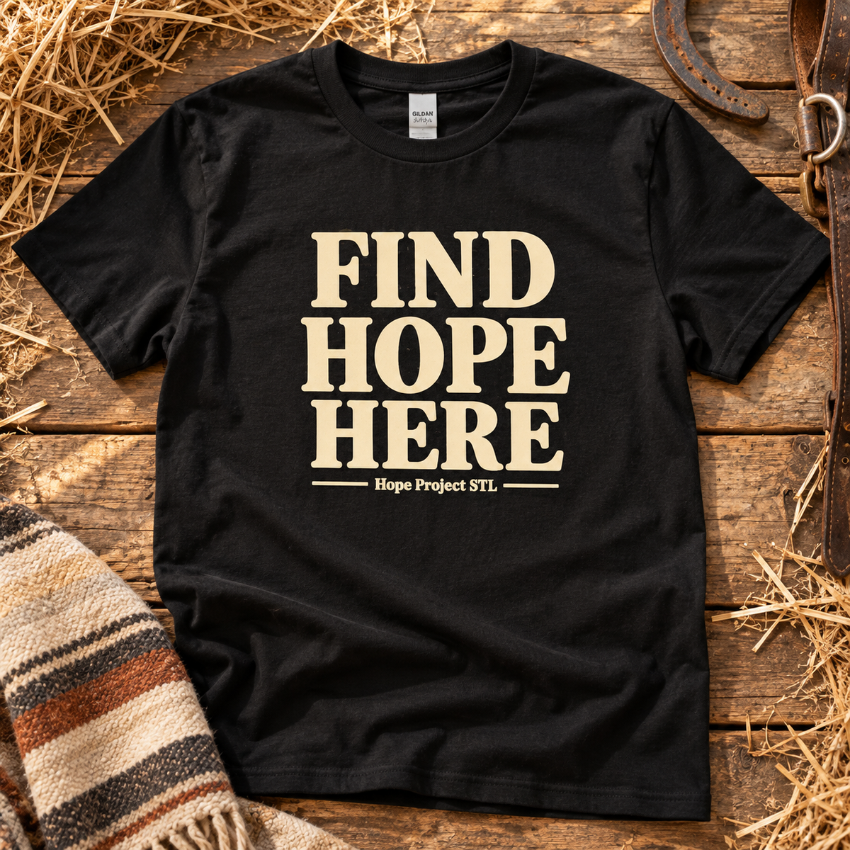 Find Hope Here Unisex Soft style Tee | Hope Project STL