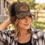 Hope Project STL Floral Ponytail Trucker Hat – Leather Patch