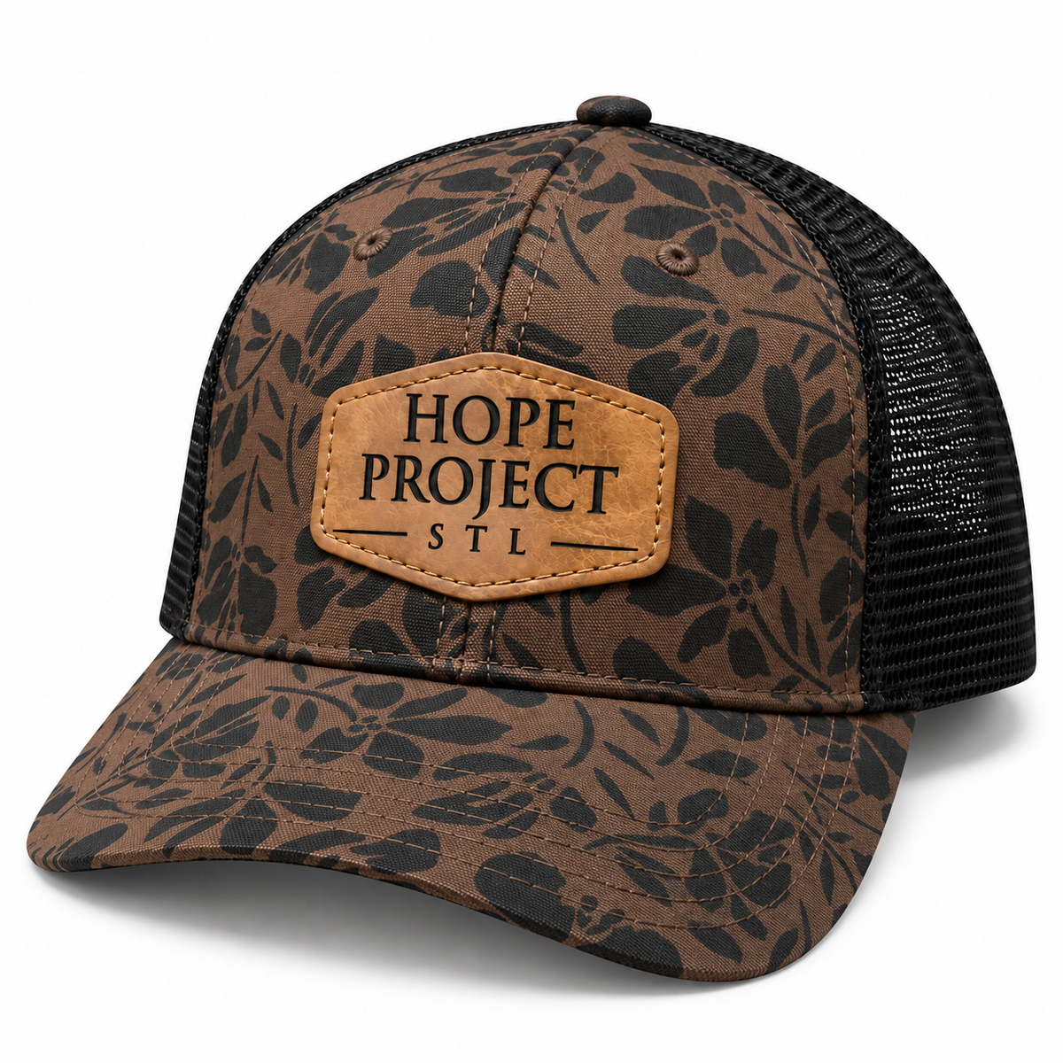Hope Project STL Floral Ponytail Trucker Hat – Leather Patch