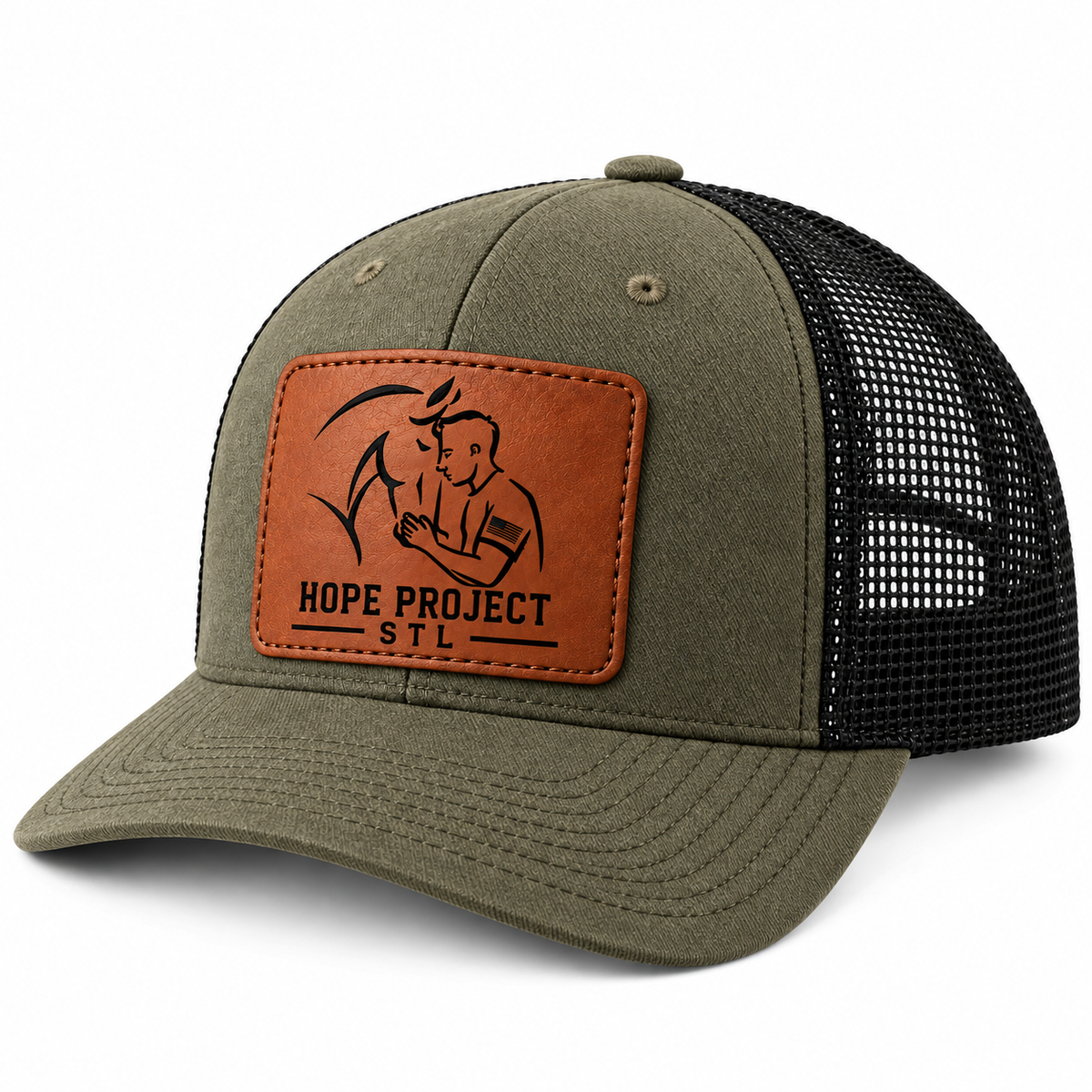 Hope Project STL Richardson 112 Leather Patch Hat – Loden/Black